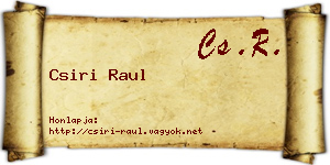 Csiri Raul névjegykártya